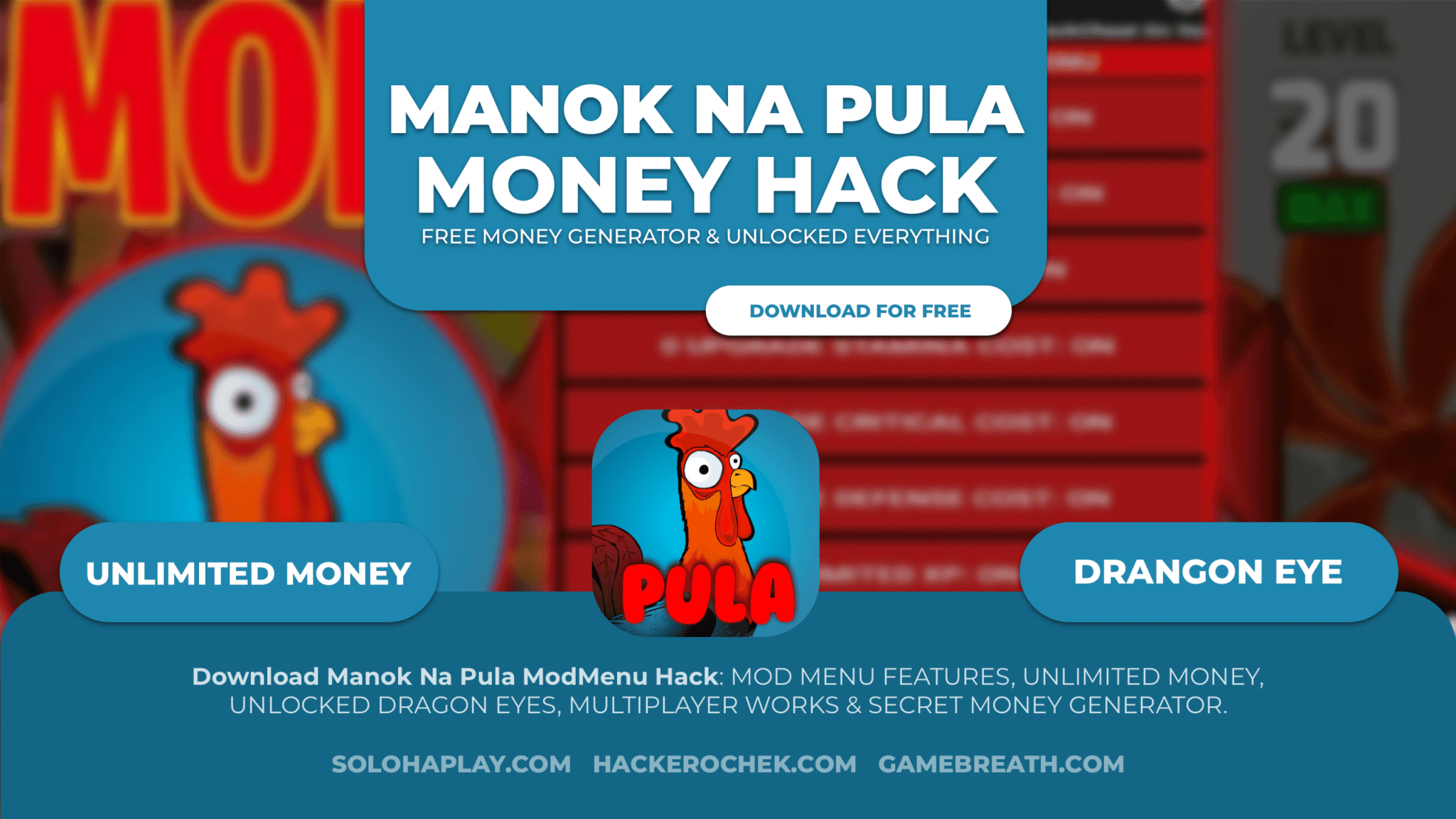 Download Manok Na Pula V65 Modmenu Hack Unlimited Money And Unlock All Soloha Play 4810